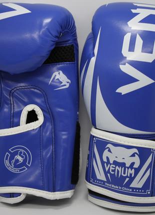 Боксерские перчатки Venum PU на липучке BO-8352 8oz Синий