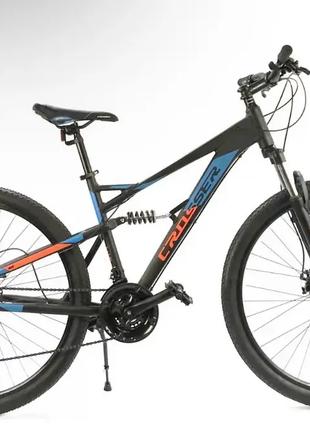 Велосипед Crosser Stanley 26" (16,5 рама) черно-синий