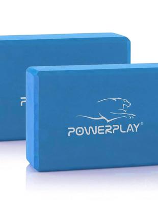 Блок для йоги 2 шт (пара) PowerPlay 4006 Yoga Brick EVA Синий