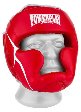 Боксерский шлем тренировочный PowerPlay 3100 PU Красный XS
