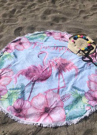 Полотенце-подстилка для пляжа, пляжный коврик подстилка Фламинго
