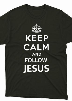 Футболка с христианским принтом Keep Calm and Follow Jesus, Со...