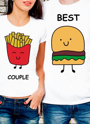 Парные футболки для влюбленных "Best Couple" Крепкая пара
