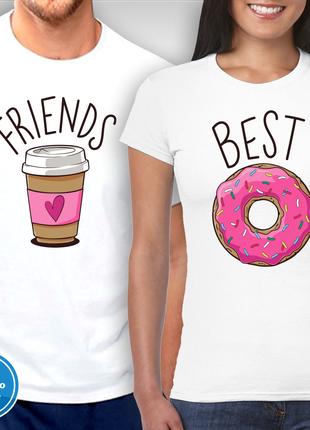 Парные футболки для влюбленных с принтом "Best & Friends"