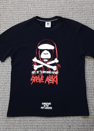 Bape aape by a bathing ape x steve aoki футболка оригинал (l)