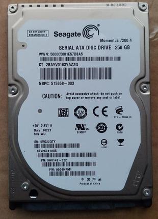 Жорсткий диск Seagate SATA 2.5 250 Gb