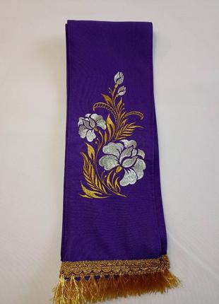 Закладка с вышивкой для Евангелия (габардин, фиолетовый цвет)