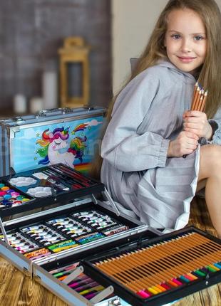 Набор для рисования и творчества детский в чемодане Единорог 1...