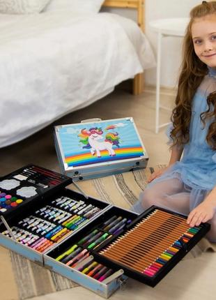 Набор для рисования и творчества детский в чемодане Единорог 1...