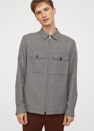 Стильная мужская куртка-рубашка из льна и хлопка от h&m