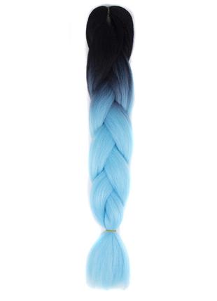 Канекалон XR Hair омбре двухцветный Черный - Синий 65 см 100 г...