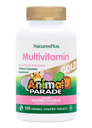 Мультивитамины для Детей, Вкус Арбуза, Animal Parade Gold, Nat...