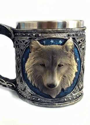Кружка Чашка Seta Decor Волк 3D Нержавеющая Сталь