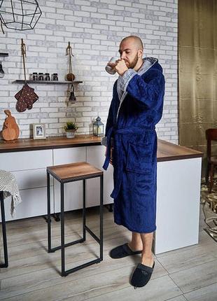 Чоловічий халат з капюшоном махровий халат теплий халат на под...