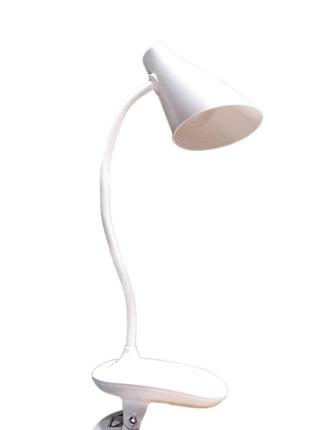 LED светильник настольный Белый с аккумулятором и креплением