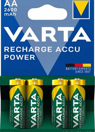 Aккумуляторы VARTA Recharge Accu Power AA 2600 mAh BLISTER 4 штук