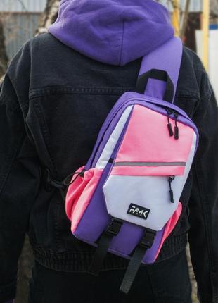 Рюкзак слинг famk розовый/фиолетовый
