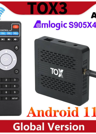 TOX3 Smart TV Box S905X4 4/32GB Android 11, нова ревізія.