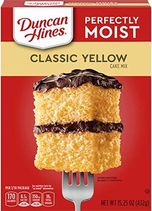 Смесь для торта желтая/Duncan Hines Classic Cake Mix, Yellow, 432