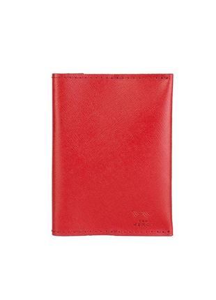 Кожаная паспортная обложка красная сафьян
