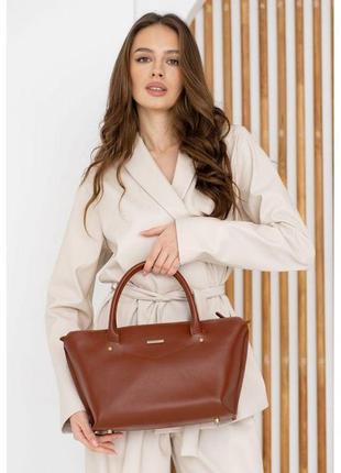 Женская кожаная сумка Midi светло-коричневая