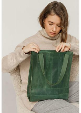 Шкіряна жіноча сумка-шопер Бетсі зелена