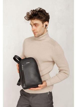 Кожаный мужской рюкзак (сумка-слинг) на одно плечо Chest Bag ч...