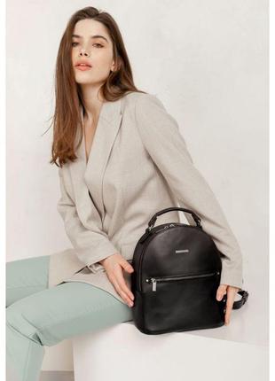 Кожаный женский мини-рюкзак Kylie черный краст