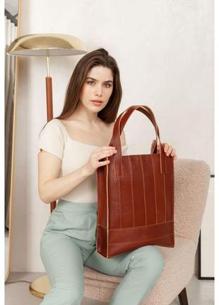 Кожаная женская сумка шоппер Бэтси светло-коричневая краст