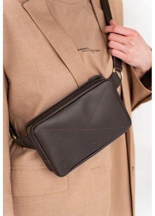 Кожаная поясная сумка Dropbag Mini темно-коричневая