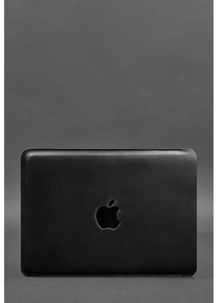 Кожаный чехол для MacBook 14 дюйм Черный Crazy Horse