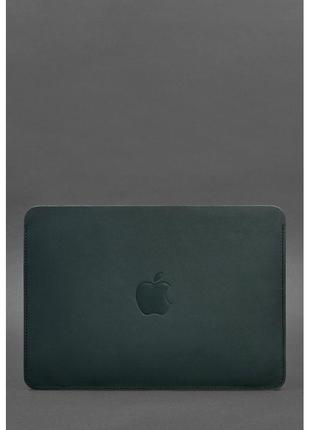 Чехол из натуральной кожи для MacBook 13 дюйм Зеленый Краст