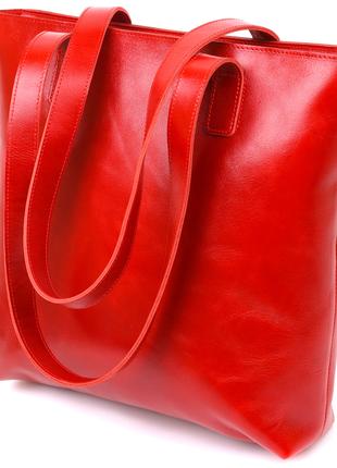 Яркая женская сумка-шоппер из натуральной кожи Shvigel 16366 К...
