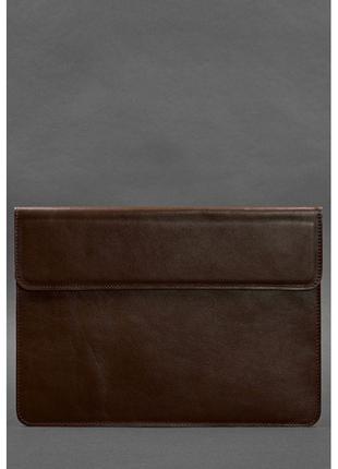 Кожаный чехол-конверт на магнитах для MacBook 15 дюйм Бордовый