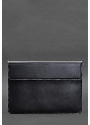 Кожаный чехол-конверт на магнитах для MacBook 13 Темно-синий