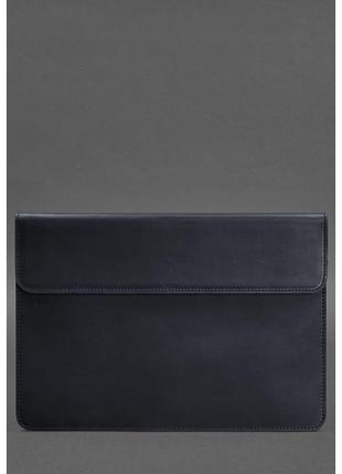 Кожаный чехол-конверт на магнитах для MacBook 15 дюйм Синий Cr...