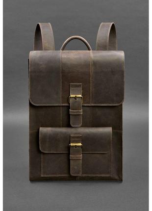 Кожаный рюкзак Brit темно-коричневый