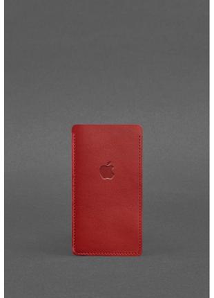 Кожаный чехол для iPhone 12 Красный
