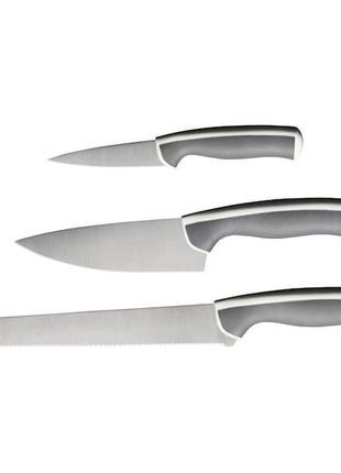 ÄNDLIG Набір ножів 3 шт, світло-сірий, білий