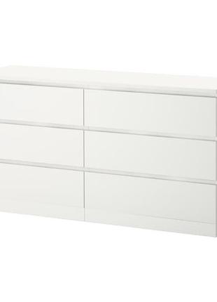 MALM МАЛЬМ, Комод із 6 шухлядами, білий160x78 см Ikea
