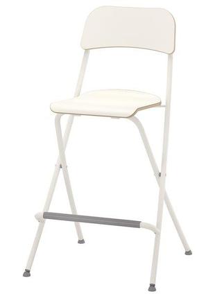 FRANKLIN Барний стілець зі спинкою, складан, білий, білий63 см