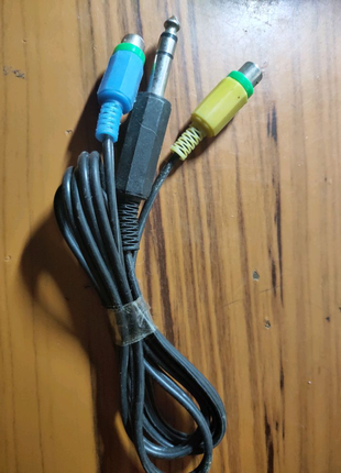 Шнур кабель Jack 6.3 x RCA(гнездо)-1 метр