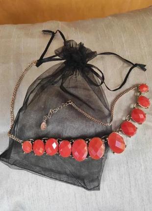 Красивое ожерелье accessories, сережки и мешочек в подарок!