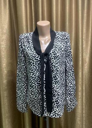 Блузка рубашка in Vogue Paris леопардовый черно-белый размер L