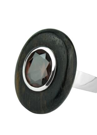 Кольцо серебряное с эбеном 15 3 49680, 16.5 размер