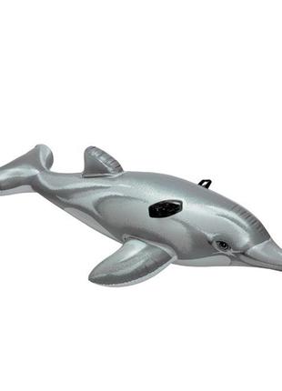 Детский надувной плотик intex 58535, дельфин, 175x66 см