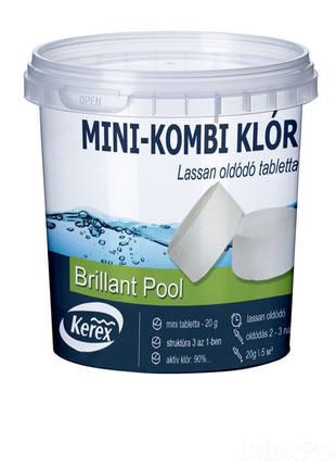 Таблетки для очистки бассейна MINI «Комби хлор 3 в 1» Kerex 80...