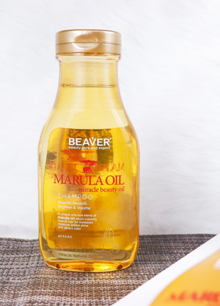Питательный шампунь beaver marula oil shampoo для сухих и повр...