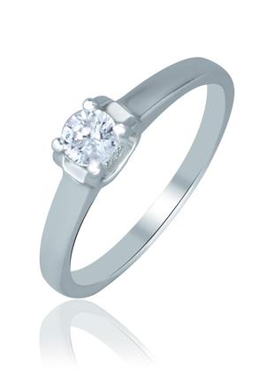 Серебряное кольцо женское с одним камнем 1108-1p-cz