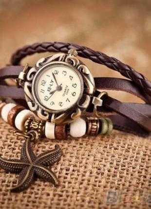 Жіночий годинник-браслет star коричневий brown